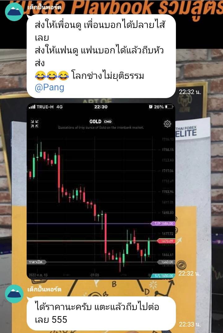 ผลลัพธ์จริงจากผู้อ่านตำรา AOH — ภาพหน้าจอผลการเทรด