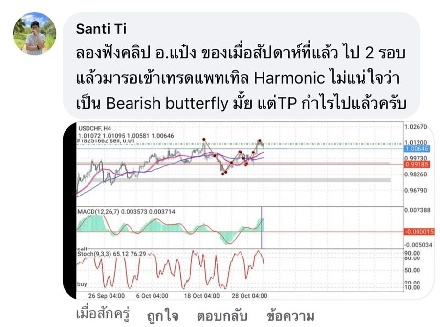 ผลลัพธ์จริงจากผู้อ่านตำรา AOH — ภาพหน้าจอผลการเทรด