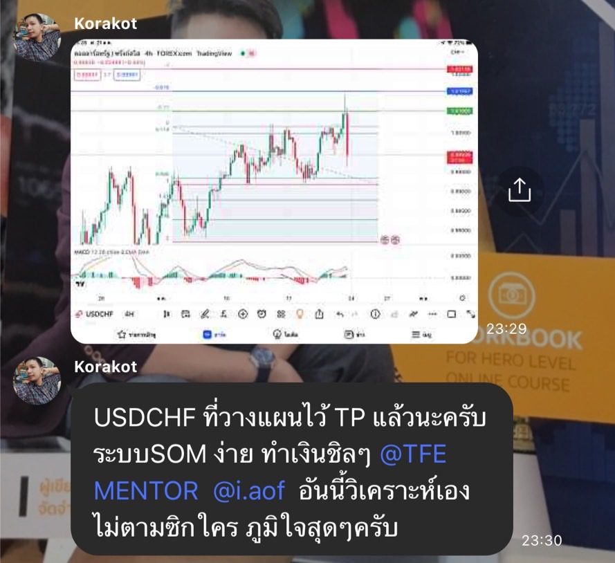 ผลลัพธ์จริงจากผู้อ่านตำรา AOH — ภาพหน้าจอผลการเทรด