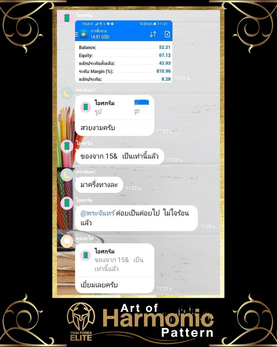 ผลลัพธ์จริงจากผู้อ่านตำรา AOH — ภาพหน้าจอผลการเทรด