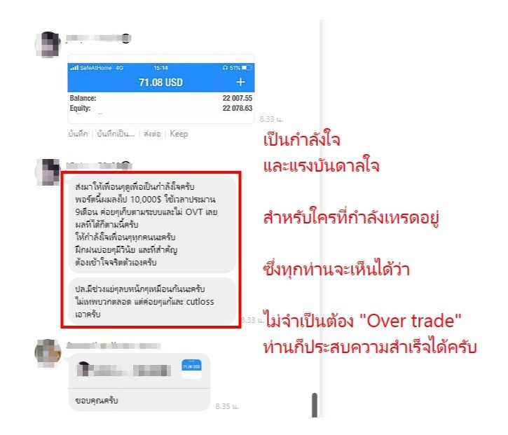 ผลลัพธ์จริงจากนักเรียน ATM — ภาพหน้าจอผลการเทรด